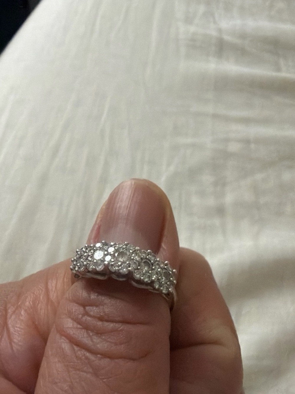 Silver-Tone Pave Crystal Band Ring - Elegant Sparkle